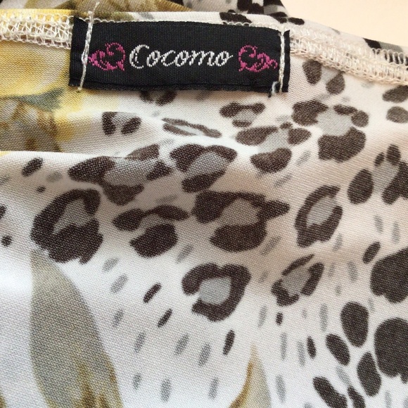 cocomo womens blouse size medium floral casual resort going out stretchy career - Picture 5 of 5